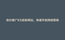 ks推广自助网站价格低廉，低成本推广平台详细介绍